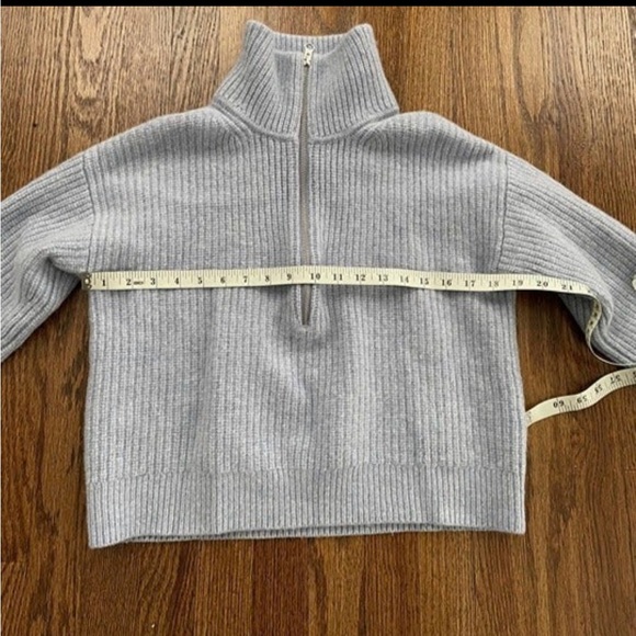 Everlane Felted Merino Half-Zip Sweater in Light Blue - Picture 3 of 7